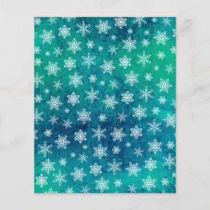 Distressed Snowflake Scrapbook Paper - Teal