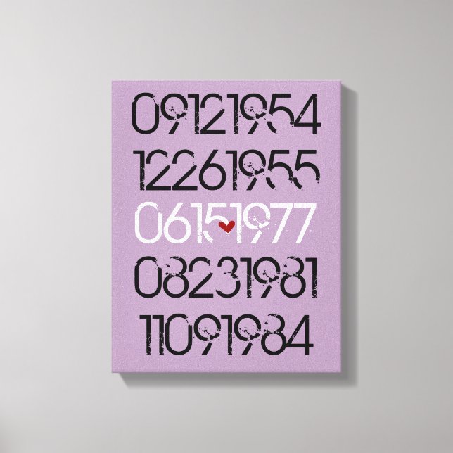 Distressed Special Dates Canvas Print (Front)