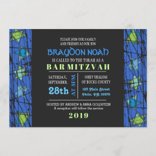 Distressed Stars Bar Bat Mitzvah Invitation