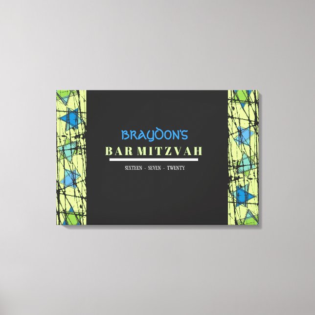 DISTRESSED STARS Bar Bat Mitzvah Sign In Board (Front)