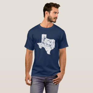 Distressed State Map Silhouette of Texas T-Shirt