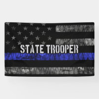 Distressed State Trooper Police Flag