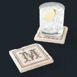 Distressed Stone Rustic Aged Monogram Stone Coaster<br><div class="desc">This design was created though digital art. It may be personalised in the area provided by changing the photo and/or text. Or it can be customised by choosing the click to customise further option and delete or change the colour the background, add text, change the text colour or style, or...</div>