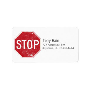 Distressed Stop Sign Label