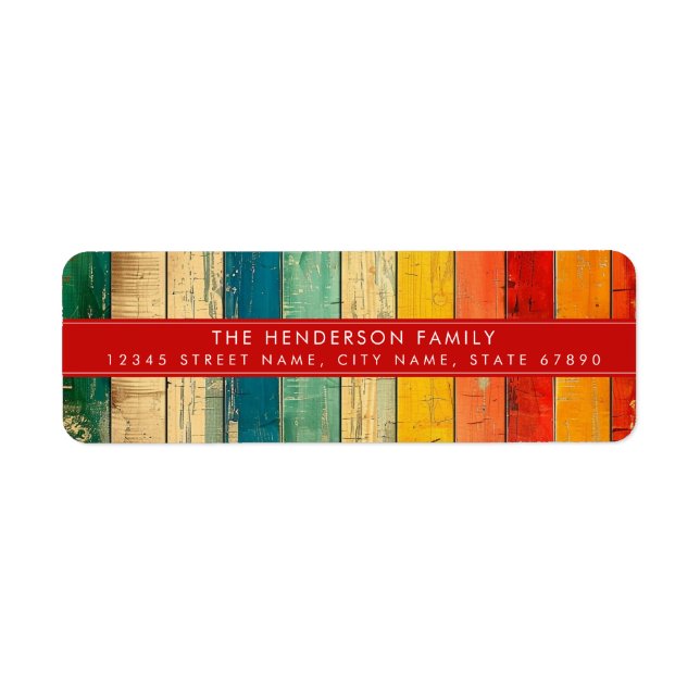 Distressed Stripe Background Return Address Labels (Front)