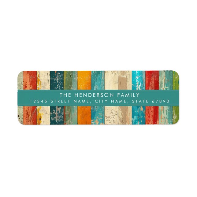 Distressed Stripe Background Return Address Labels (Front)