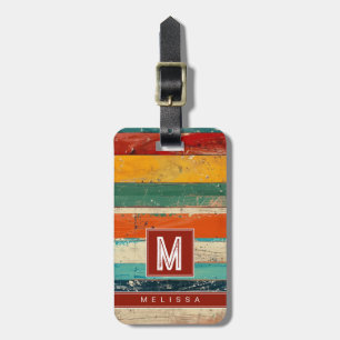 Distressed Stripes Background Luggage Tag