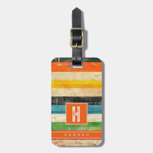 Distressed Stripes Background Luggage Tag