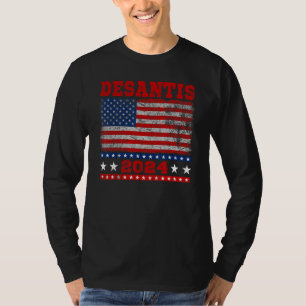 Distressed Style American Flag Desantis 2024 T-Shirt