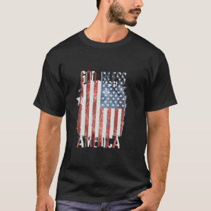 Distressed Style American Flag God Bless America T-Shirt
