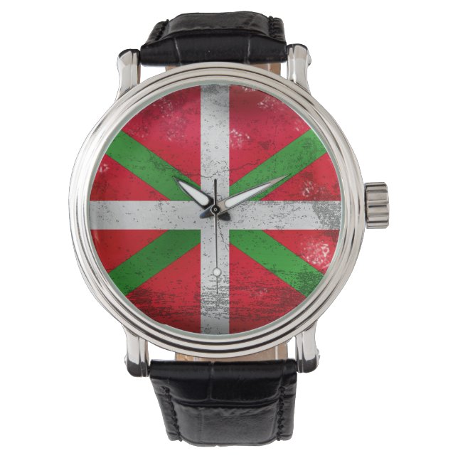 Distressed style Basque flag: Ikurriña, Watch (Front)