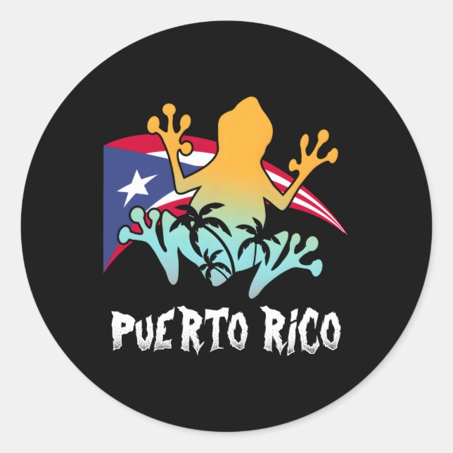 Distressed Style Puerto Rico Frog Puerto Rico Classic Round Sticker (Front)