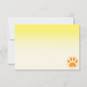 Distressed Sunbeam Dog Paw Drawing Cream Off White Card