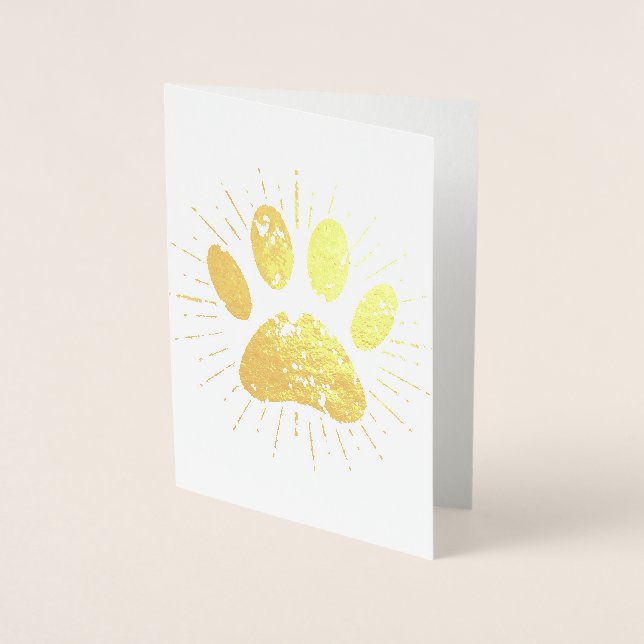 Distressed Sunbeam Dog Paw Print Foil Card (Front)