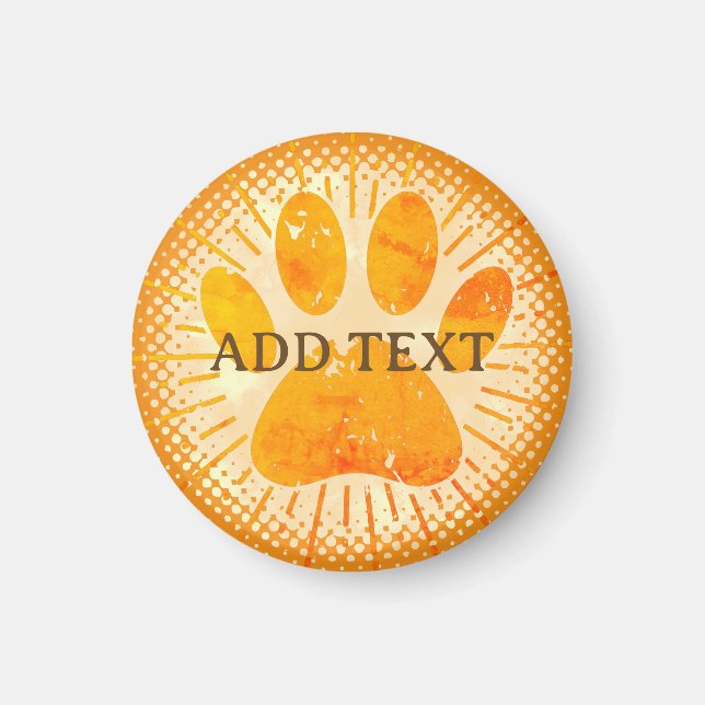 Distressed Sunbeam Dog Paw Watercolor Print  Magnet (Front)