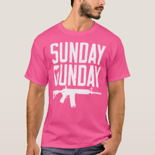 Distressed Sunday Gunday Ar15 Gun T-Shirt