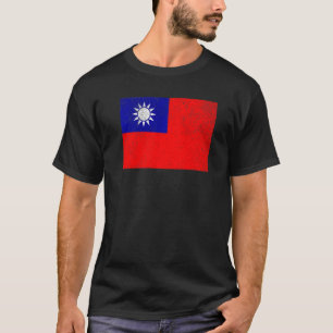 Distressed Taiwan Flag Support For Taiwan I Love T T-Shirt