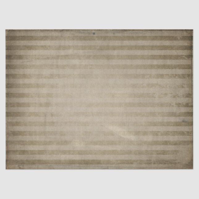 Distressed Tan Stripes Decoupage Tissue Paper (Front)