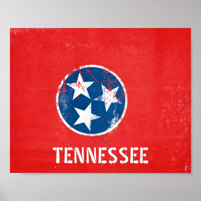 Distressed Tennessee Flag Poster (Front)