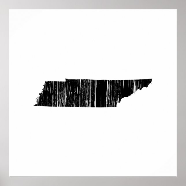Distressed Tennessee State Outline Poster (Front)