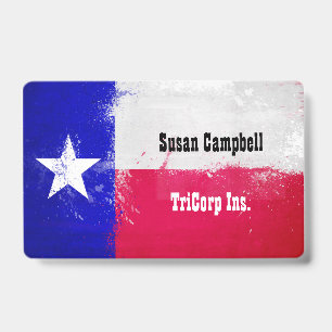 Distressed Texas State Flag ID Badge