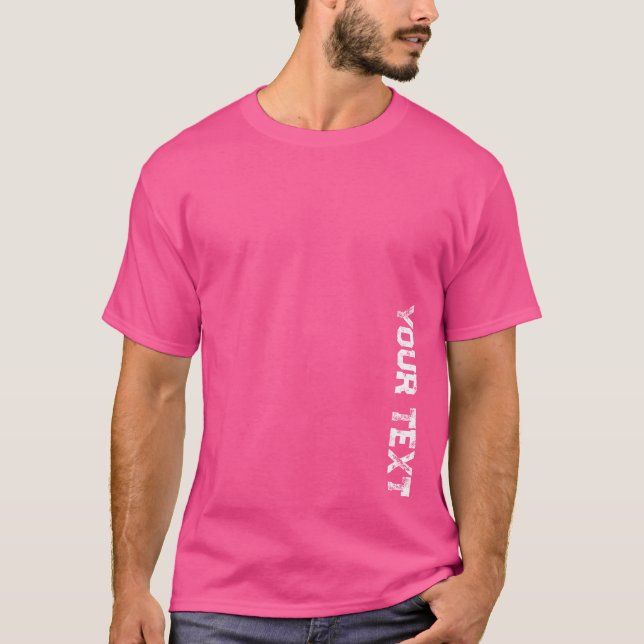 Distressed Text Elegant Wow Pink Mens Template T-Shirt (Front)