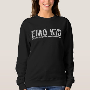 Distressed text Emo Kid Punk  Goth Heavy Metal Sweatshirt