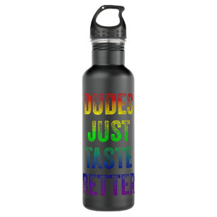 Distressed Text Funny Gay Pride Dudes Just Taste B 710 Ml Water Bottle