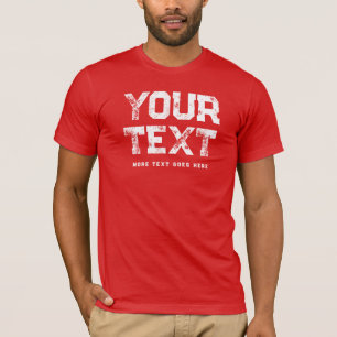 Distressed Text Mens Modern Elegant Red Used Look T-Shirt