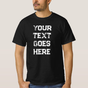 Distressed Text Mens Modern Template Black Value T-Shirt