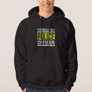 Distressed Thermostat Police Officer Fathers Day Hoodie