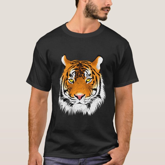 Distressed Tiger Design T-Shirt (Front)