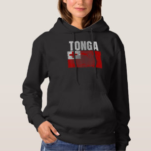 Distressed Tonga Flag Graphic For Men Women Kids T Hoodie