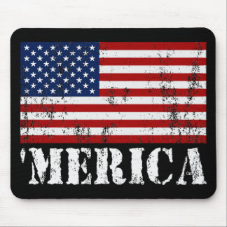 Distressed U.S. Flag 'MERICA Mouse Pad