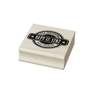 Distressed U.S. History Dates Constitution Day Rubber Stamp