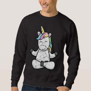 Distressed Unicorn Yoga Meditation Relaxing Unicor Sweatshirt