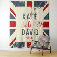 Distressed Union Jack Couple's Names Wedding Gift