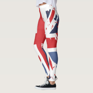 Distressed Union Jack Leggings - UK Flag Womens