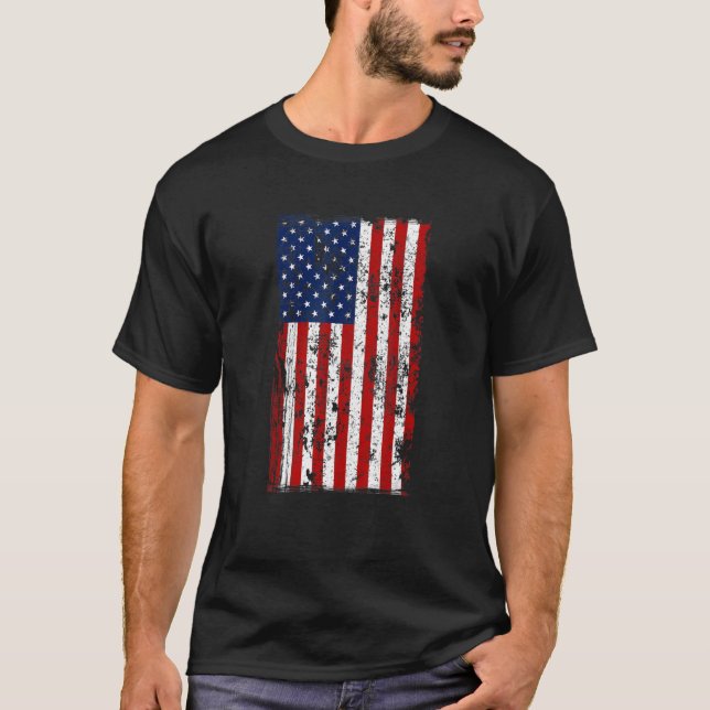 Distressed US American Flag T-Shirt (Front)