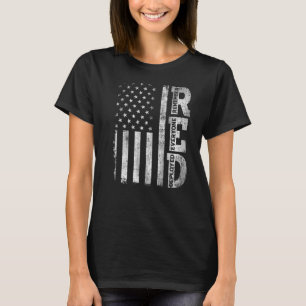 Distressed US Flag Remember Everyone Deployed R E T-Shirt