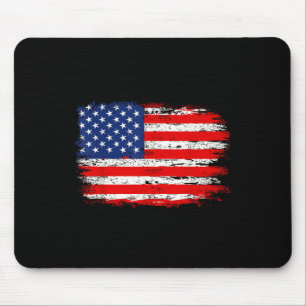 Distressed Usa Flag American 4th Of July Gift Men Mouse Pad