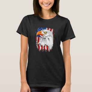 Distressed Usa Flag Bald Eagle 4th Of July T-Shirt