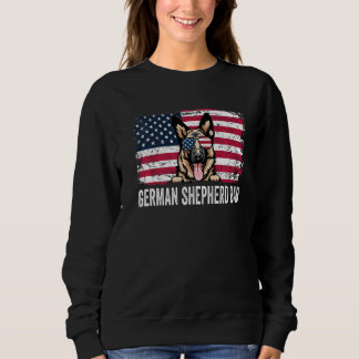 Distressed Usa Flag German Shepherd Dad Fathers Da Sweatshirt