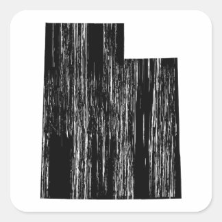 Distressed Utah State Outline Square Sticker