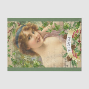 Distressed Victorian Woman in the Garden Tissue Paper
