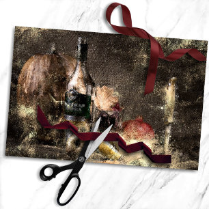 Distressed Vineyard   Wine and Apple Grunge Tissue Paper