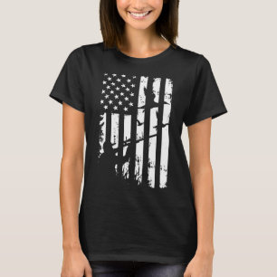 Distressed Vintage American Usa Flag Duck Hunting T-Shirt
