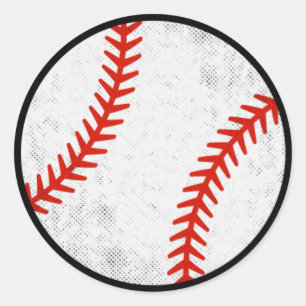 Distressed Vintage Baseball Retro Athletic Style Classic Round Sticker