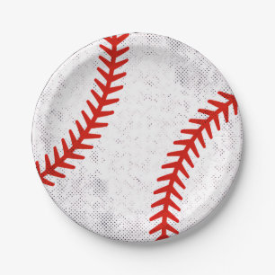 Distressed Vintage Baseball Retro Athletic Style Paper Plate