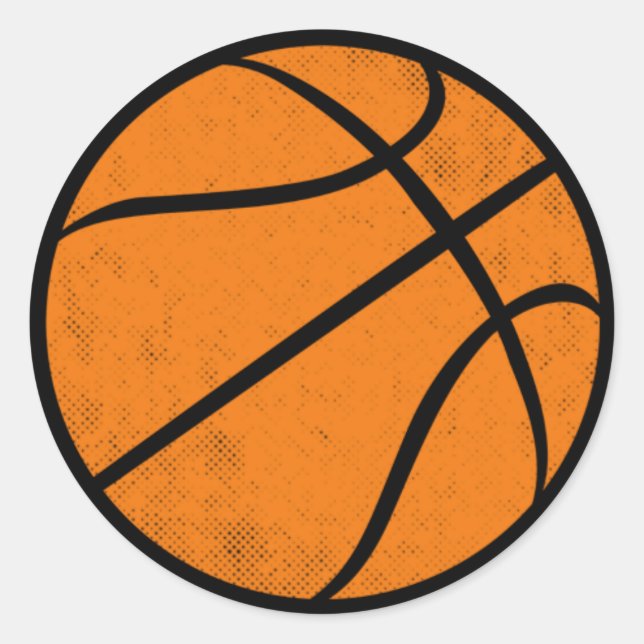 Distressed Vintage Basketball Graphic Design Classic Round Sticker (Front)